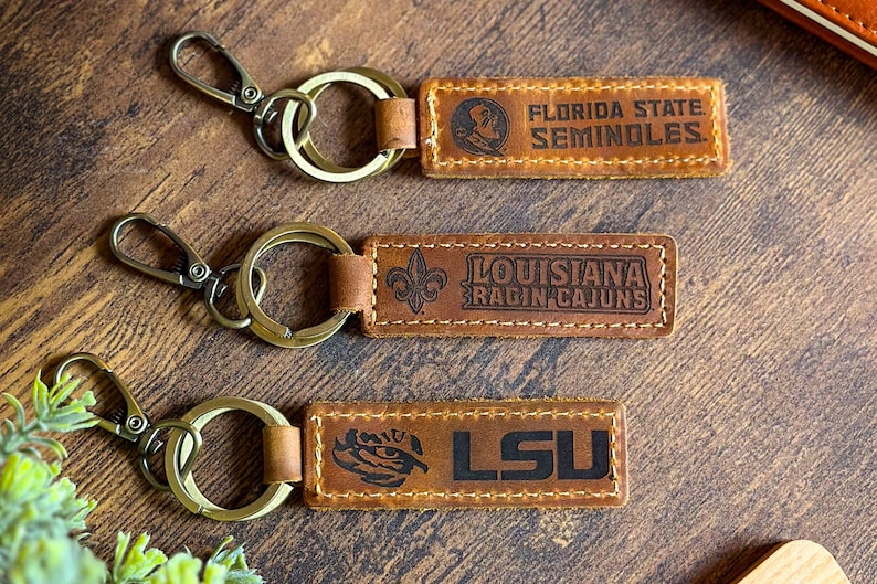 UNC Tar Heels College Alumni Leather Keychain – Officially Licensed image 4