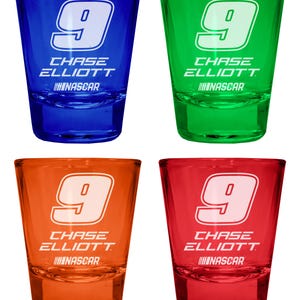 Nascar #9 Chase Elliott 2 oz Full Color Shot Glass Engraved Officially Licensed