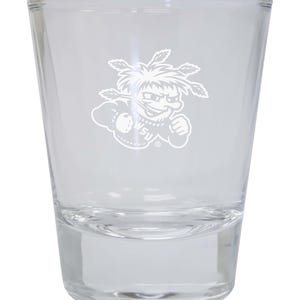Wichita State Shockers 2oz Engraved Round Shot Glass