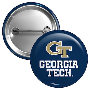 Georgia Tech Yellow Jackets Button Pin Officially Licensed - 3 Size Options