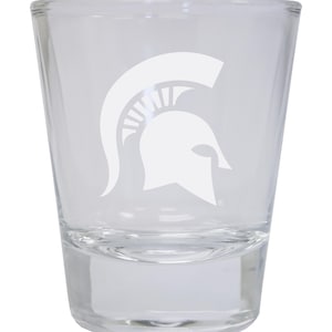 Michigan State Spartans 2oz Engraved Round Shot Glass