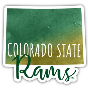 Colorado State Rams Vinyl Sticker - Watercolor State Design