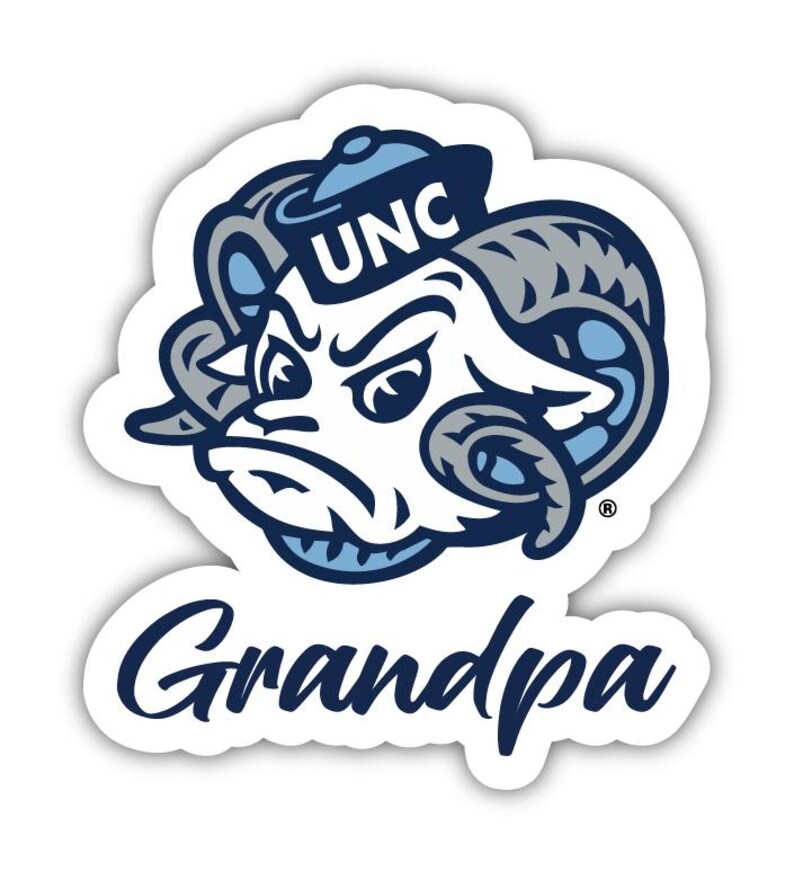 a sticker with the word grandpa on it