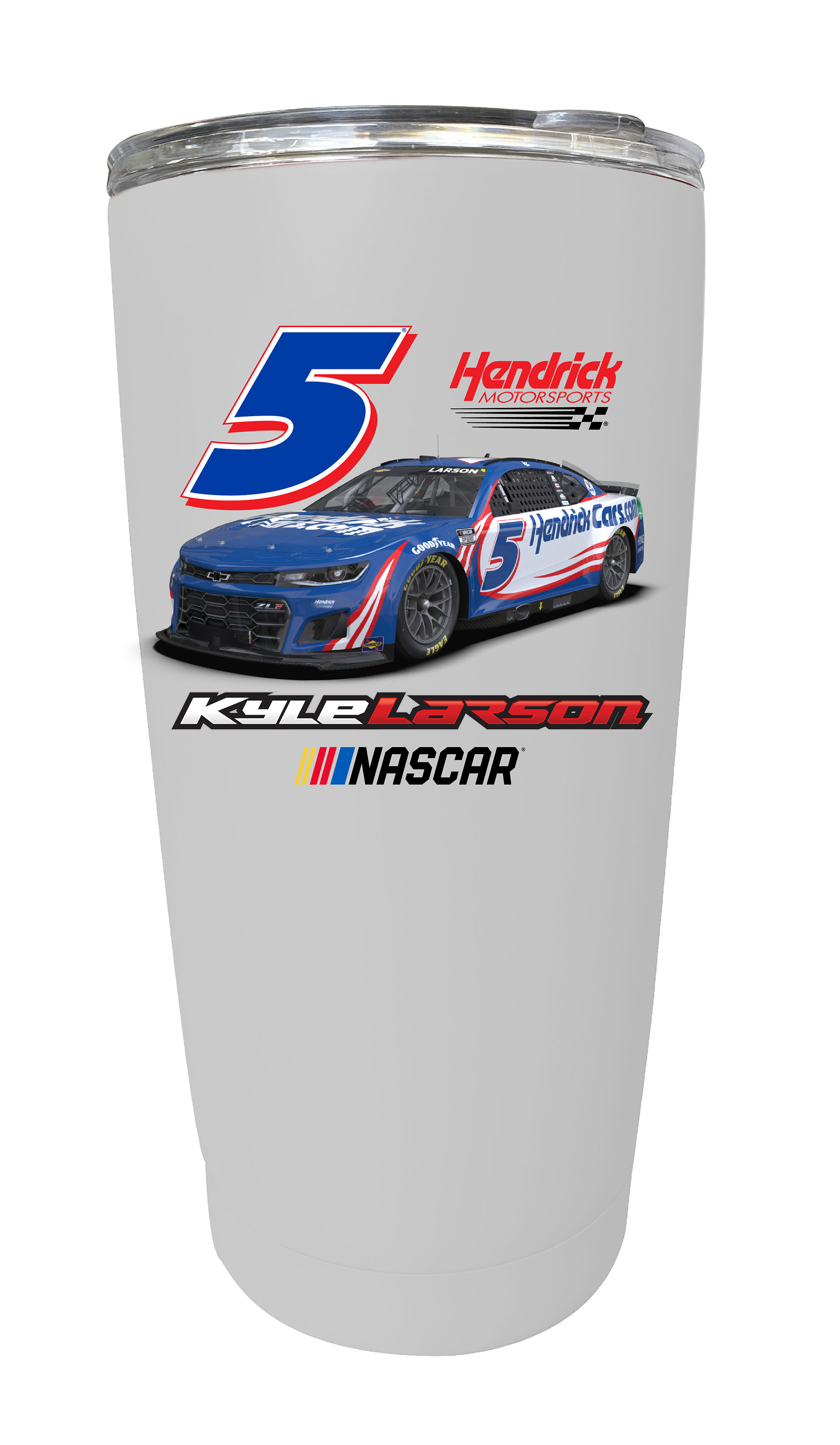 Personalized Custom Nascar #5 Kyle Larson 16 oz Stainless Steel Tumbler Car  Design with Customizable Name or Message (White)