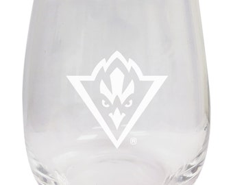 North Carolina Wilmington Seahawks 15oz Engraved Stemless Wine Glass Officially Licensed