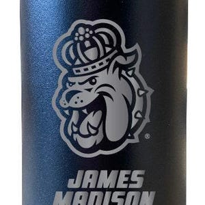 James Madison Dukes 32 oz Engraved Insulated Stainless Steel Water Bottle with Screw on Lid