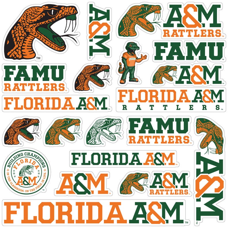 Florida A&M Rattlers Officially Licensed College Sticker Multipack ...