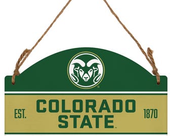 Colorado State Rams Flat Wood Sign with Hanging String - Officially Licensed Collegiate Product