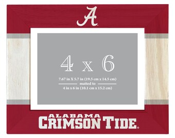 Alabama Crimson Tide Wooden Photo Frame Matted to 4 x 6 Inch