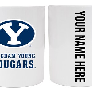 Brigham Young Cougars 8 oz Ceramic Mug with Customizable Name on the Back