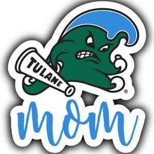 Tulane University Green Wave 4-Inch Proud Family Die Cut Magnet/Sticker