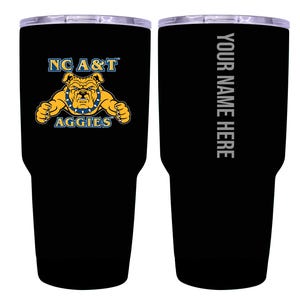 North Carolina A&T State Aggies 24 oz Insulated Tumbler – Customizable Engraving Black