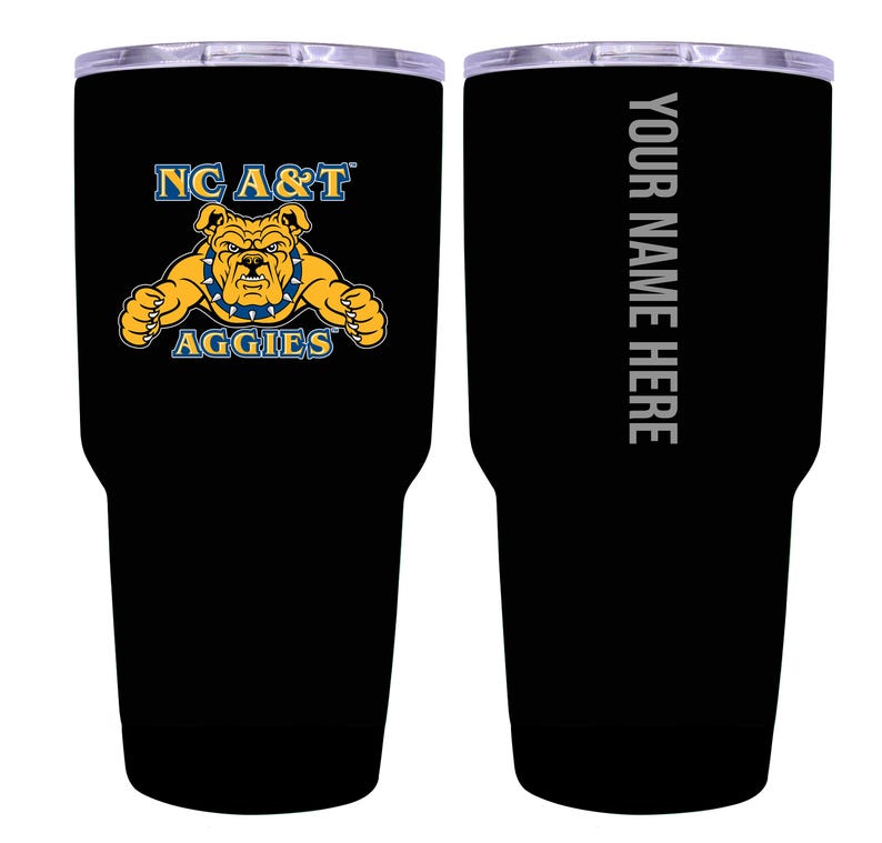 North Carolina A&T State Aggies 24 oz Insulated Tumbler – Customizable Engraving Black