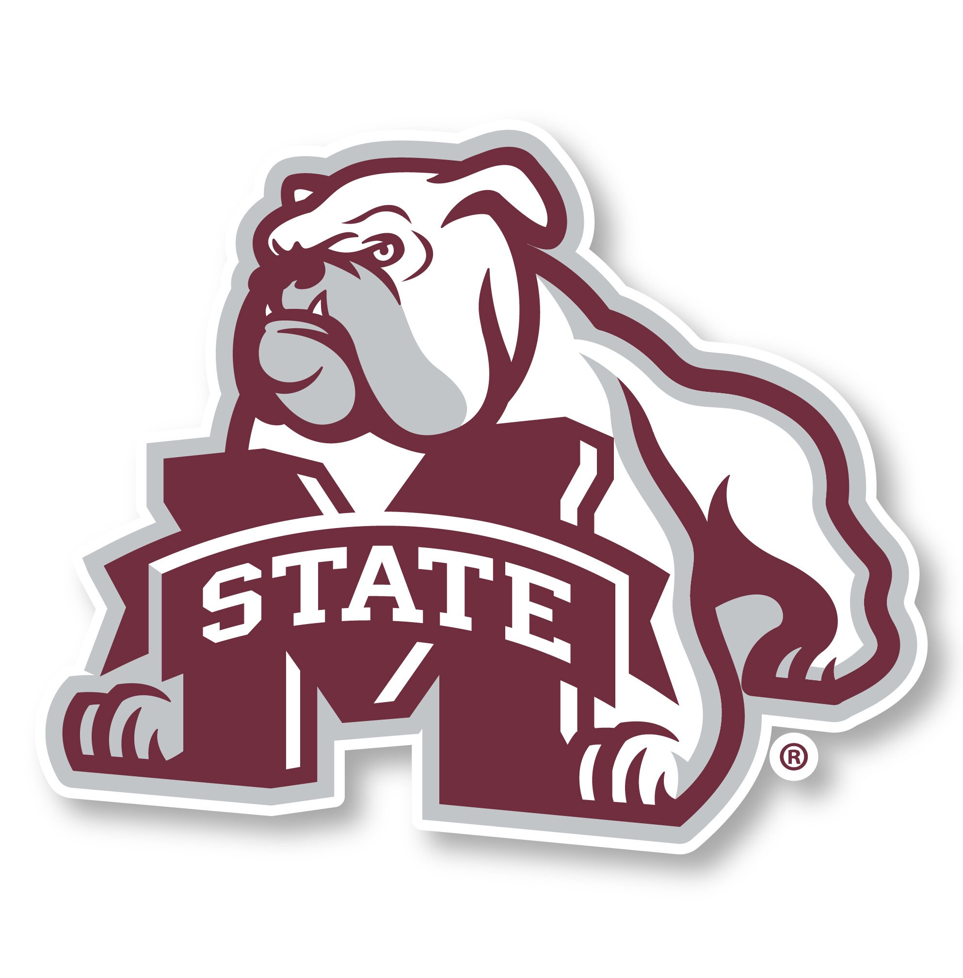Stark Vegas Mississippi State Bulldogs Sticker – 3.7" Wide SEC Football Decal – Multi-Color