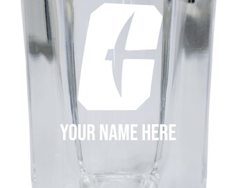 Personalized Customizable North Carolina Charlotte Forty-Niners Etched Stemless Shot Glass 2 oz With Custom Name