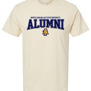 North Carolina A&T State Aggies Officially Licensed Unisex Cotton T-Shirt – Large Front Alumni Design Natural