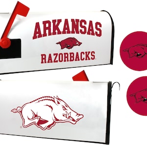 Arkansas Razorbacks Magnetic Mailbox Cover & Sticker Set Officially Licensed