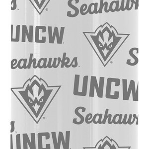 Vaso térmico de 24 oz con tapa de rosca, grabado y con licencia oficial de los North Carolina Wilmington Seahawks. White