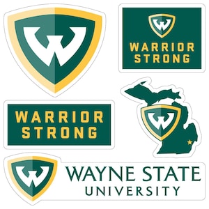 Wayne State Officially Licensed College Sticker Multipack - School Spirit Decal Set