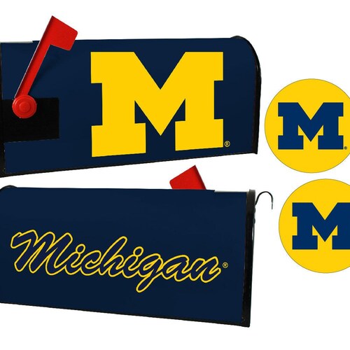 Juego de funda magnética para buzón y pegatinas de los Michigan Wolverines – Producto con licencia oficial