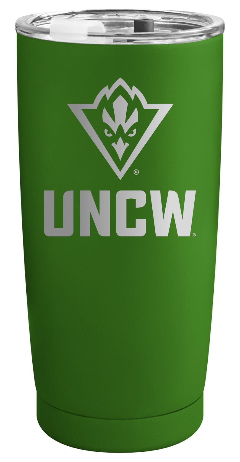 North Carolina Wilmington Seahawks Offic. LIC. 16 oz Engraved Stainless Steel Tumbler Green