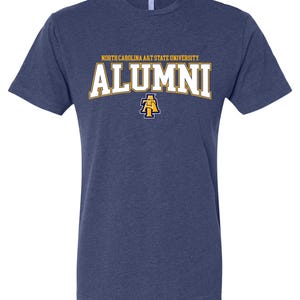 North Carolina A&T State Aggies Officially Licensed Unisex Cotton T-Shirt – Large Front Alumni Design Vintage True Navy