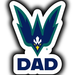 a sticker with the word dad on it