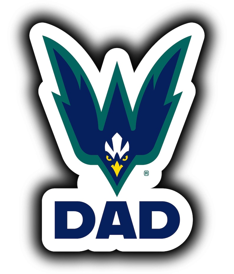 a sticker with the word dad on it