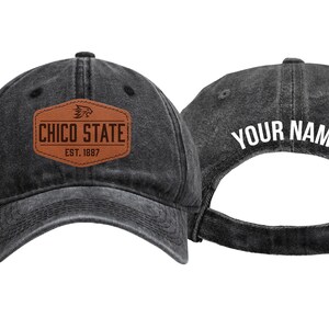 California State University Chico Offic. LIC. Custom Unisex Baseball Cap with Engraved Patch (Round/Hexagon)