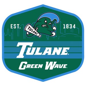 Tulane University Green Wave Scenic Background Vinyl Sticker/Magnet - Officially Licensed