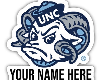 UNC Tar Heels Customizable Vinyl Sticker - Multiple Sizes Available