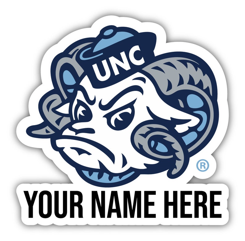 UNC Tar Heels Customizable Vinyl Sticker - Multiple Sizes Available Bild 1