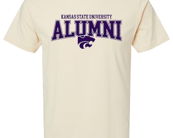 Kansas State Wildcats Officially Licensed Unisex Cotton T-Shirt – Large Front Alumni Design