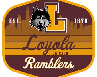 Loyola University Ramblers Scenic Background Vinyl Sticker/Magnet - Officially Licensed