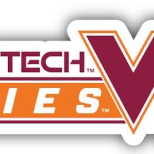 Virginia Tech Hokies 4 Inch Wide Colorful Vinyl Decal Sticker