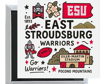 East Stroudsburg University Officially Licensed 2.5"x 2.5" Fridge Magnet Medley Design