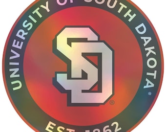 South Dakota Coyotes Holographic Vinyl Decal Sticker Officially Licensed