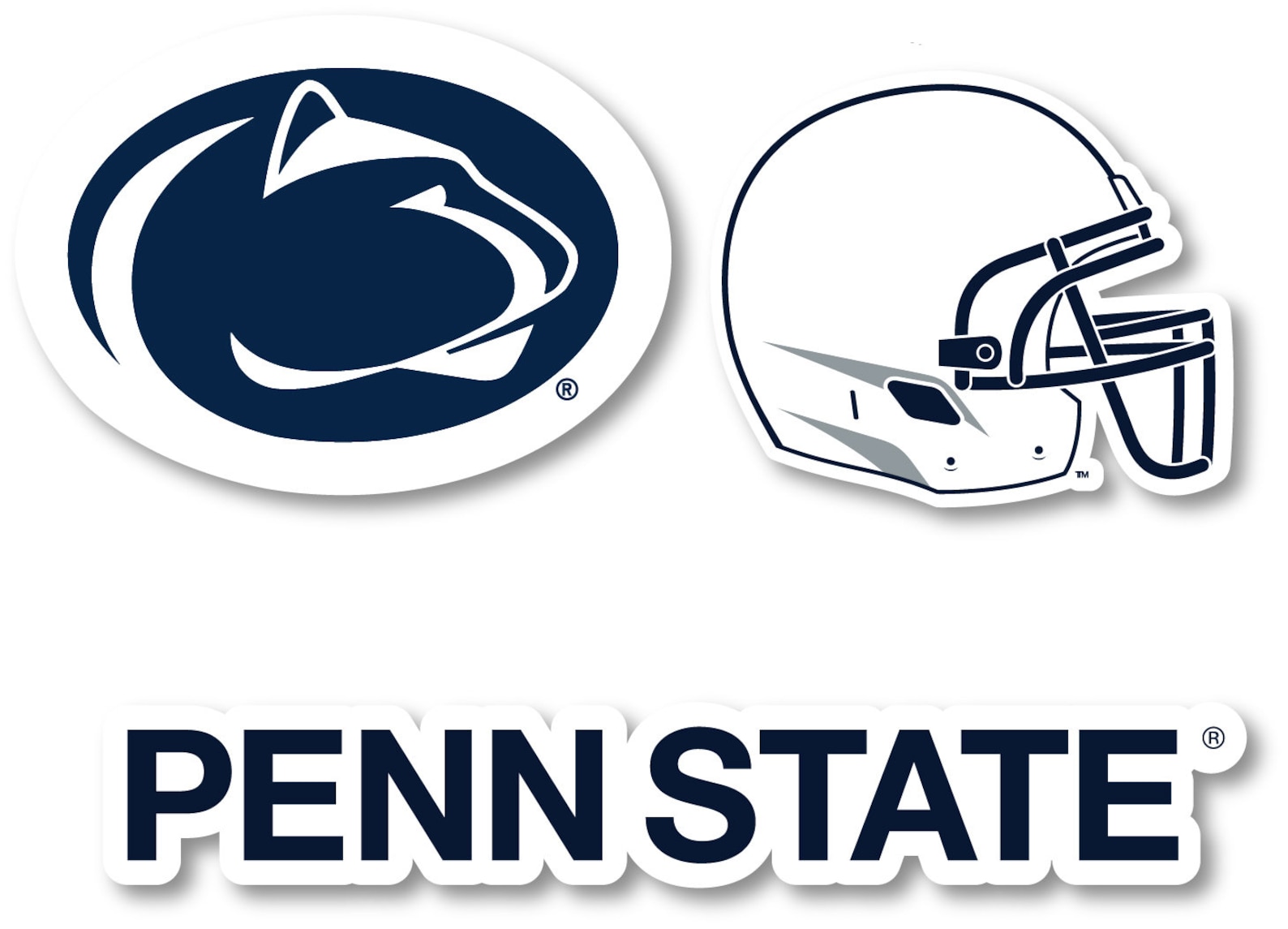 Penn State Nittany Lions Vinyl Decal Sticker 3 Pack 4-inch | Etsy