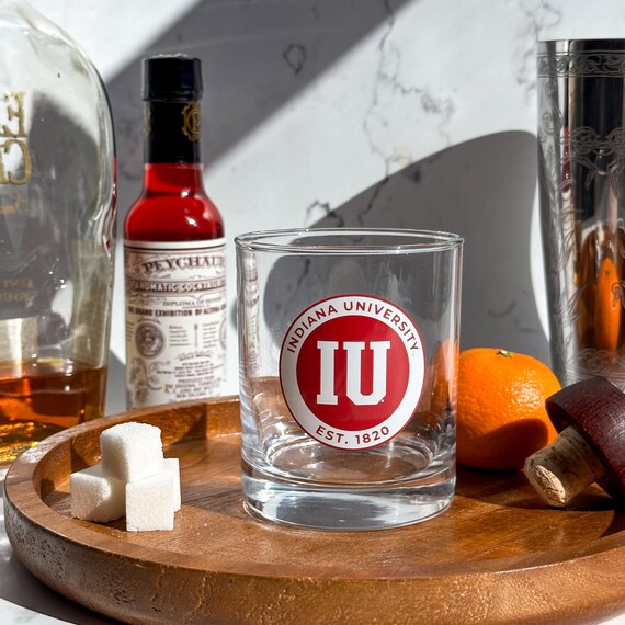 Butler Bulldogs Customizable 11 oz Round Whiskey Glass