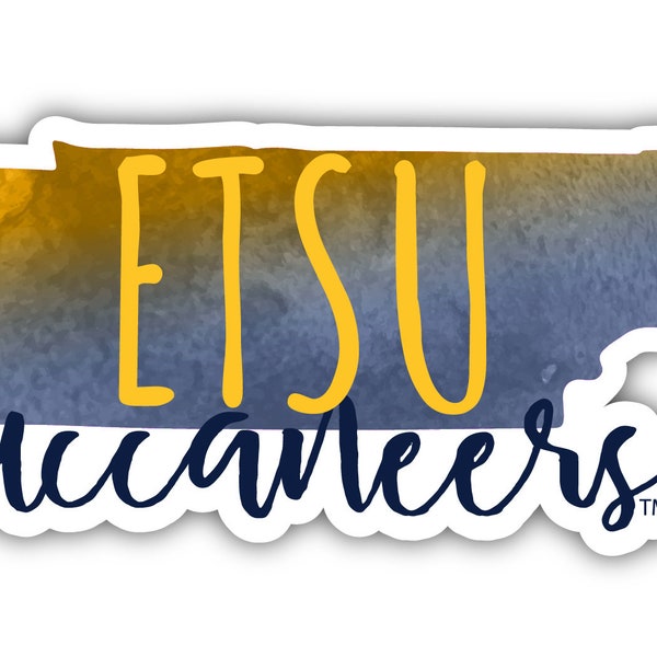 East Tennessee State University Watercolor State Die Cut Decal