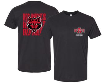 Arkansas State Offic. Licensed Custom Unisex T-Shirt – Left Chest and Large Back Ripple Design