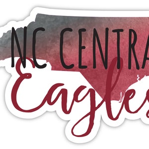 North Carolina Central Eagles Vinyl Sticker - Watercolor State Design