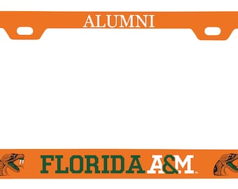 Marco para matrícula de metal de exalumnos de Florida A&M Rattlers College con licencia oficial
