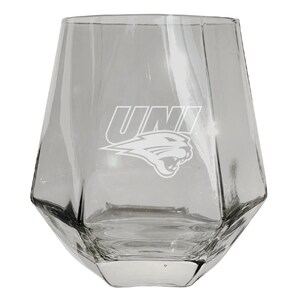Northern Iowa Panthers 10 oz Engraved Diamond Wine Glass