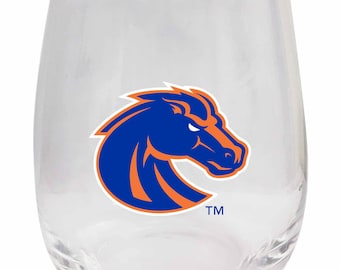 Boise State Broncos 15 oz Stemless Wine Glass Officially Licensed