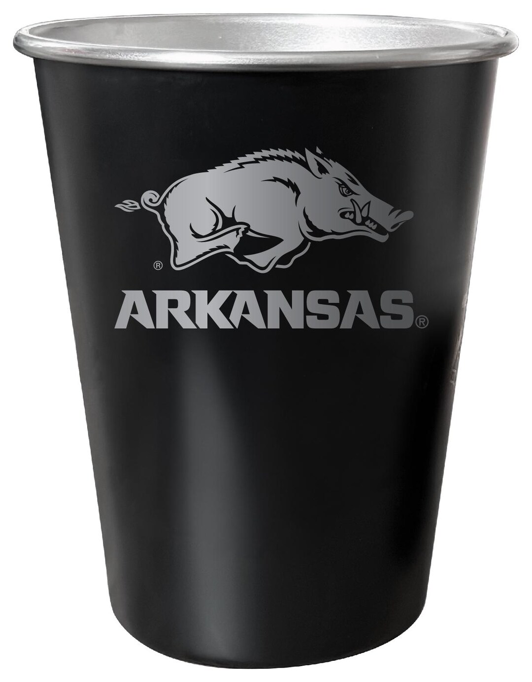 Arkansas Razorbacks 8 Oz Tin Cup Black Matte Coating Officially ...