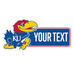 Kansas Jayhawks Customizable Vinyl Sticker/Magnet Officially Licensed Collegiate Product