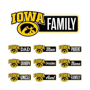 Iowa Hawkeyes Proud Family Die Cut Decal Officially Licensed Collegiate Product