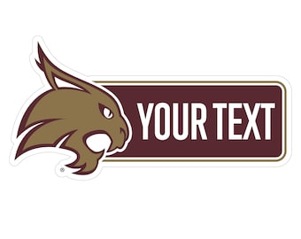 Texas State Bobcats Little Fan On Board Decal Sticker – Officially Licensed Peel & Stick University Decal – 4.7" X 3.6"