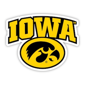 Iowa Hawkeyes Offic. Lic. Sticker with Choice of Backing Color – Multiple Sizes Available